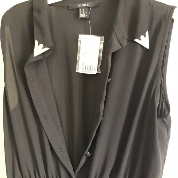 Forever 21 black high low dress sz medium - Picture 2 of 2